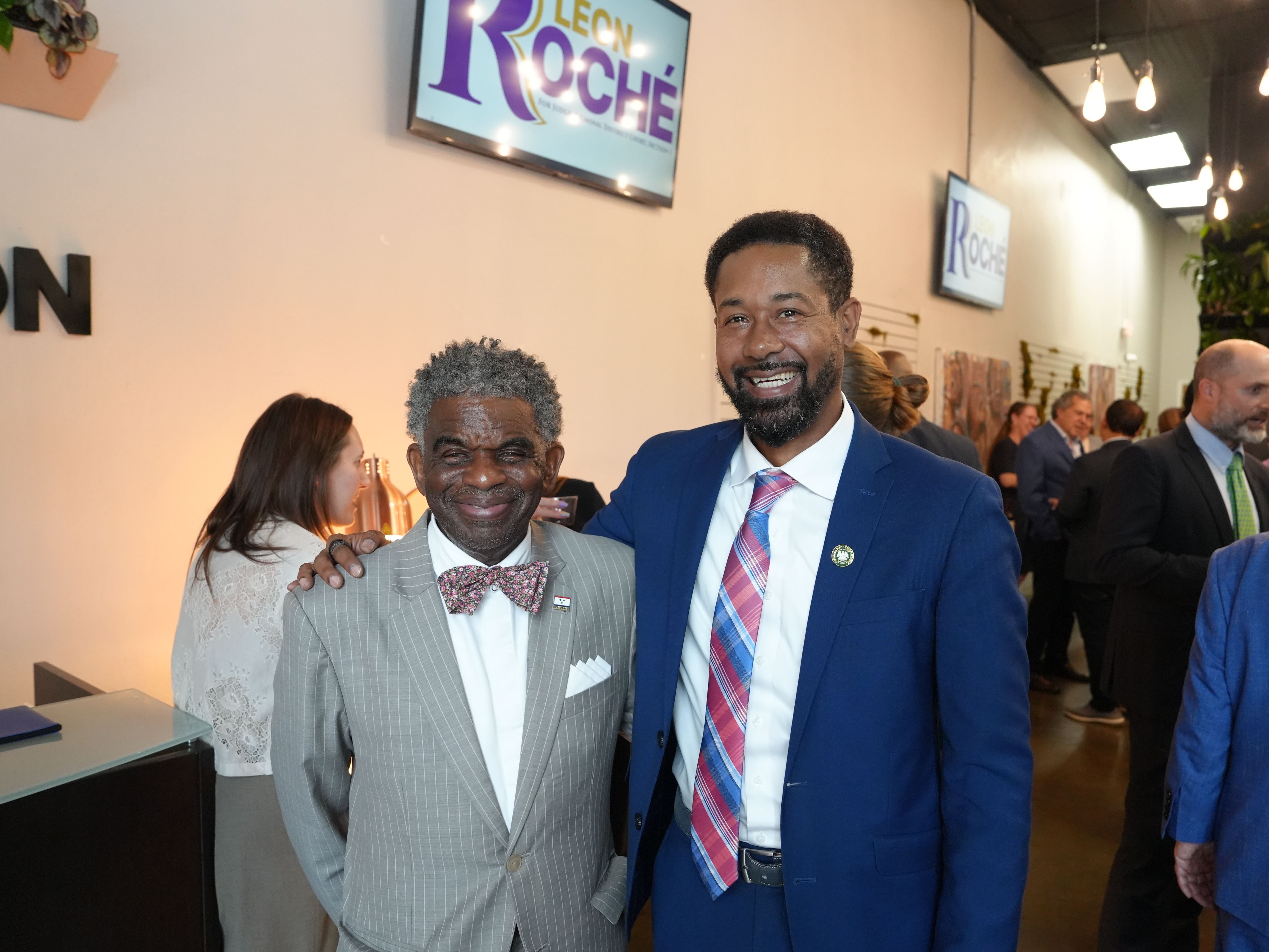 Judge Roché with a supporter